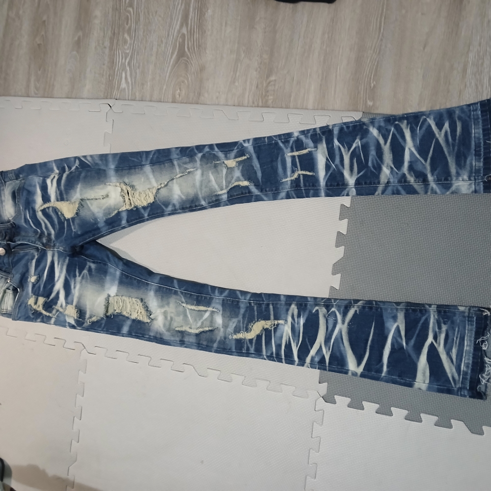 Politics Distressed Stacked Flared 28